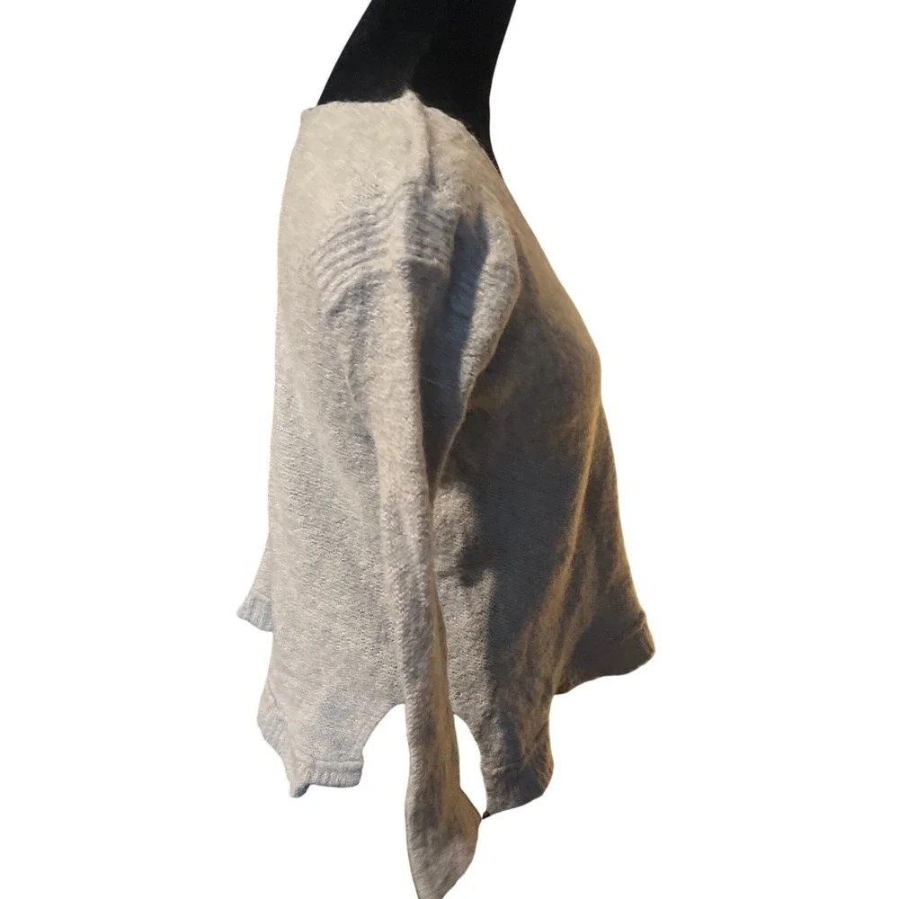 Free People Light Grey Alpaca‎ Blend V Neck Long Sleeve Sweater XS - Picture 6 of 8